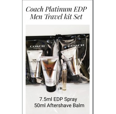 Coach New York Platinum For Men Travel Kit  
