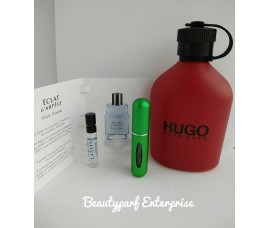 Hugo Boss Red Men In 5ml Refillable Spray + Free Lanvin Eclat Men 2ml EDT Spray - HOT BUY! 