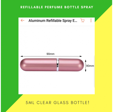 Perfume Refillable Bottle Spray 6ml - Spray Up To 70 Times + Free Perfume Refill Tool