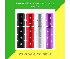 Perfume Refillable Bottle Spray 5ml  With Diamond Stud Design