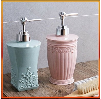Vintage Carved Flower Soap shampoo shower Dispenser Bottle 400ml
